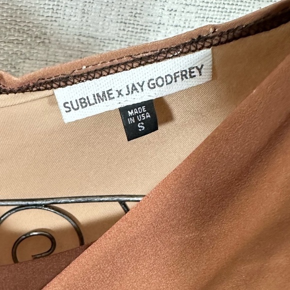 sublime x jay godfrey brown ombre cowl neck dress size S - Picture 3 of 11